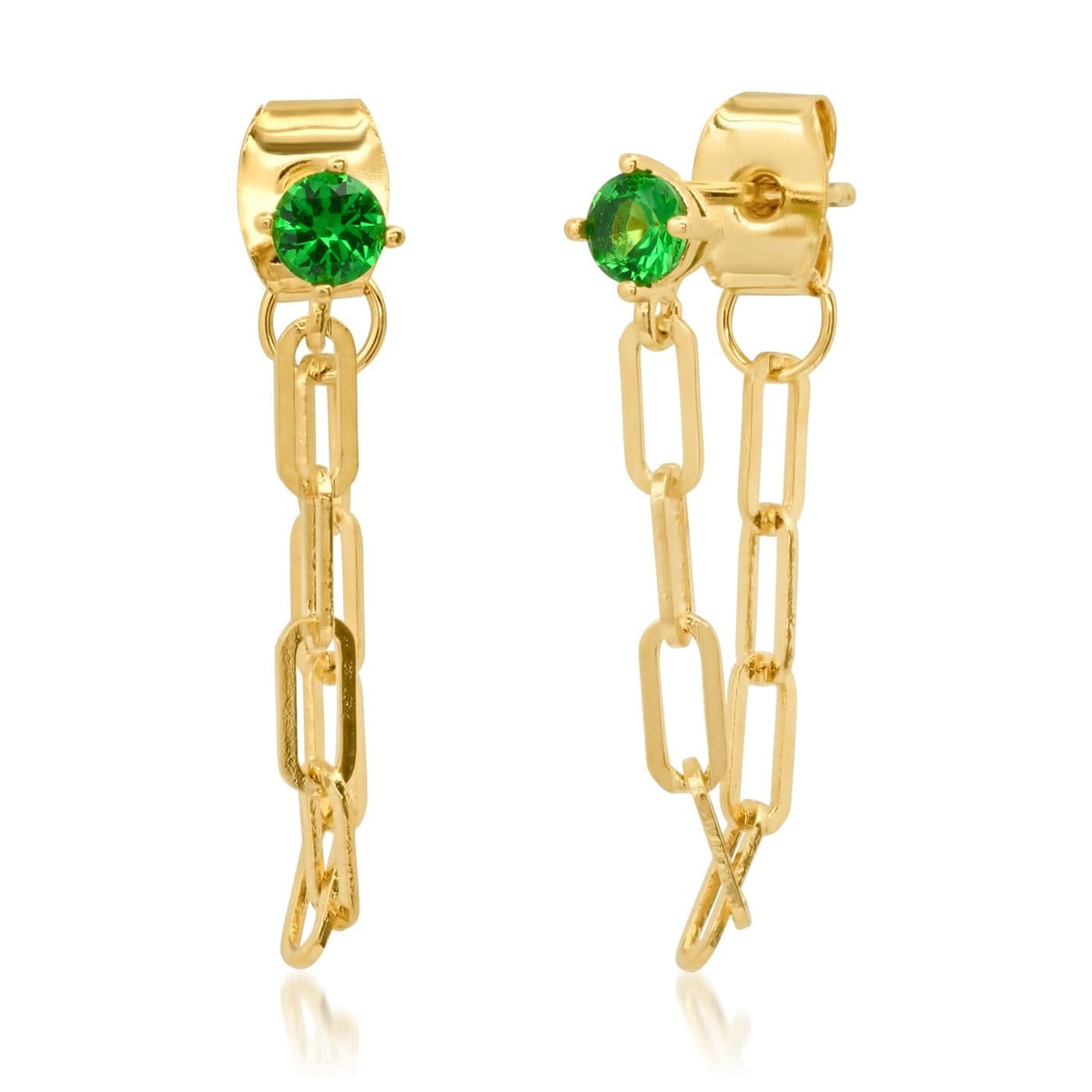 Front To Back Chain Link Stud Earring