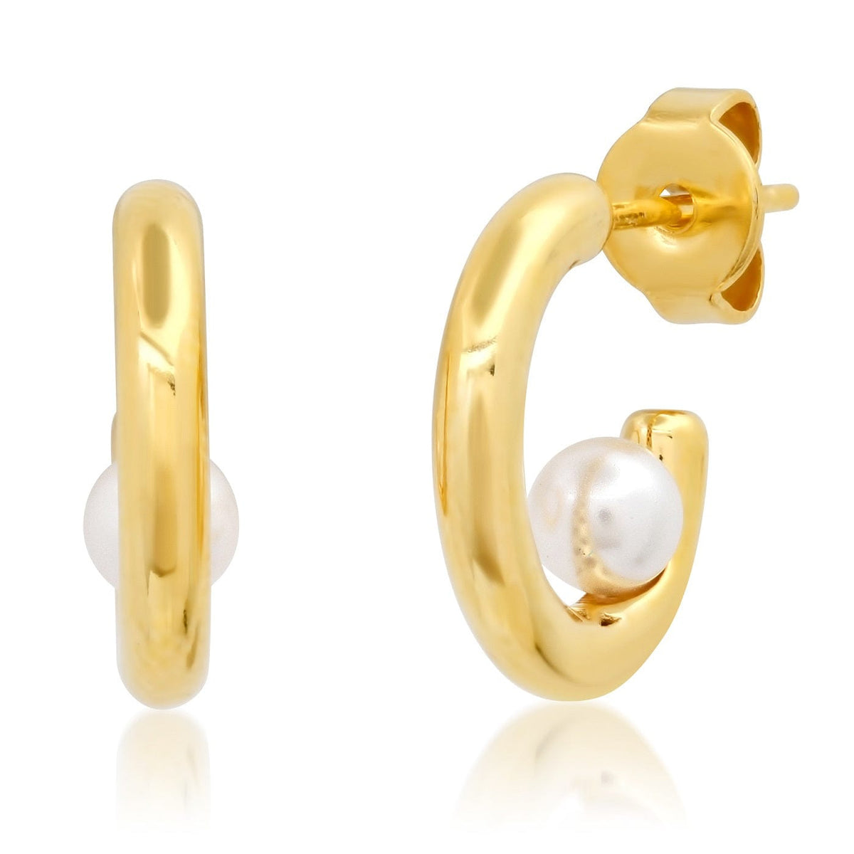 Huggie with Gemstone Ball Accent
