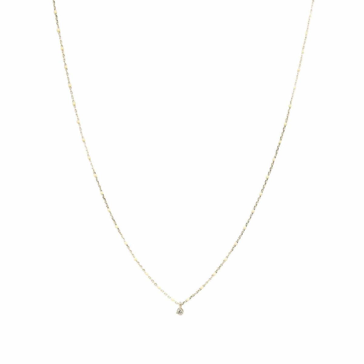 Sterling Silver Enamel Beaded Necklace with CZ
