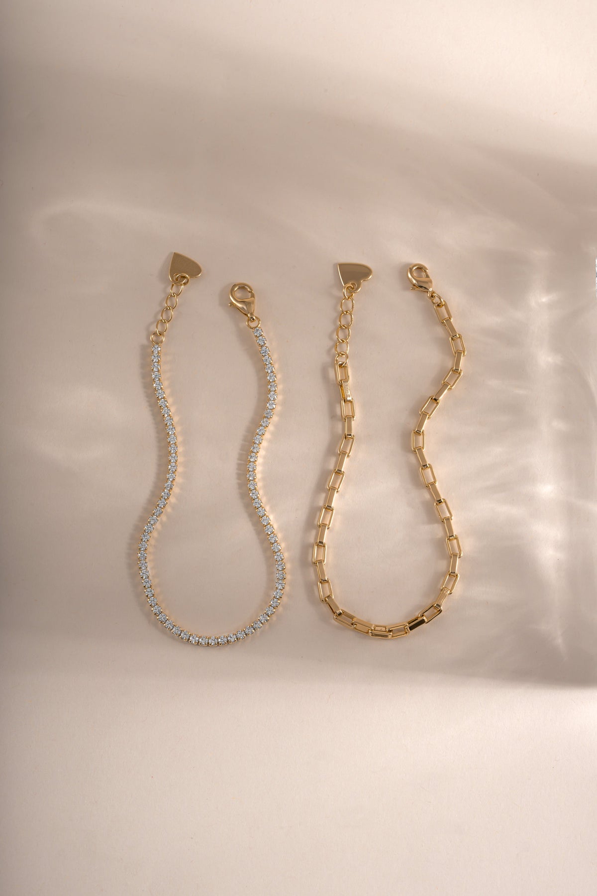 Tennis & Paperclip Bracelet Set