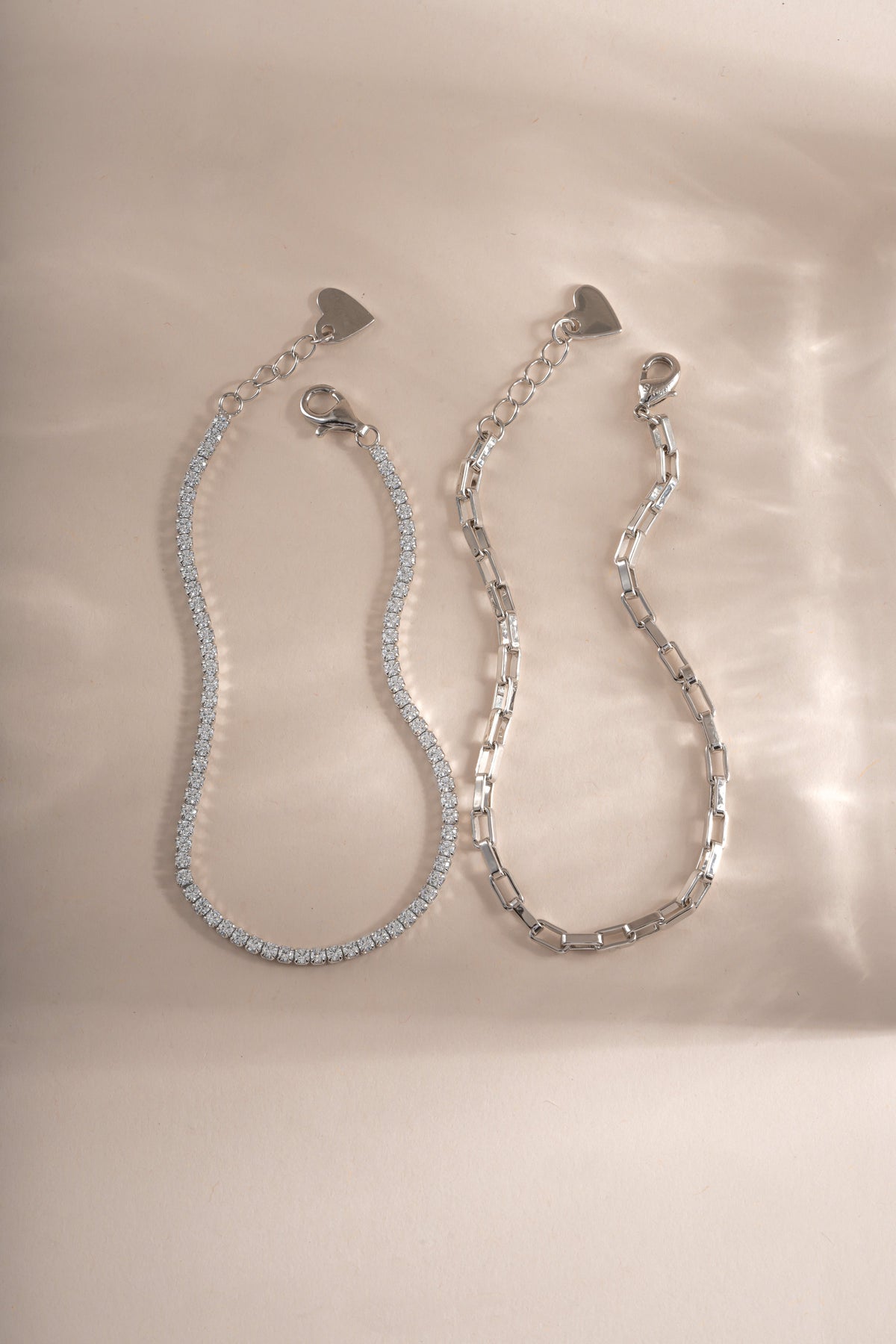Tennis & Paperclip Bracelet Set
