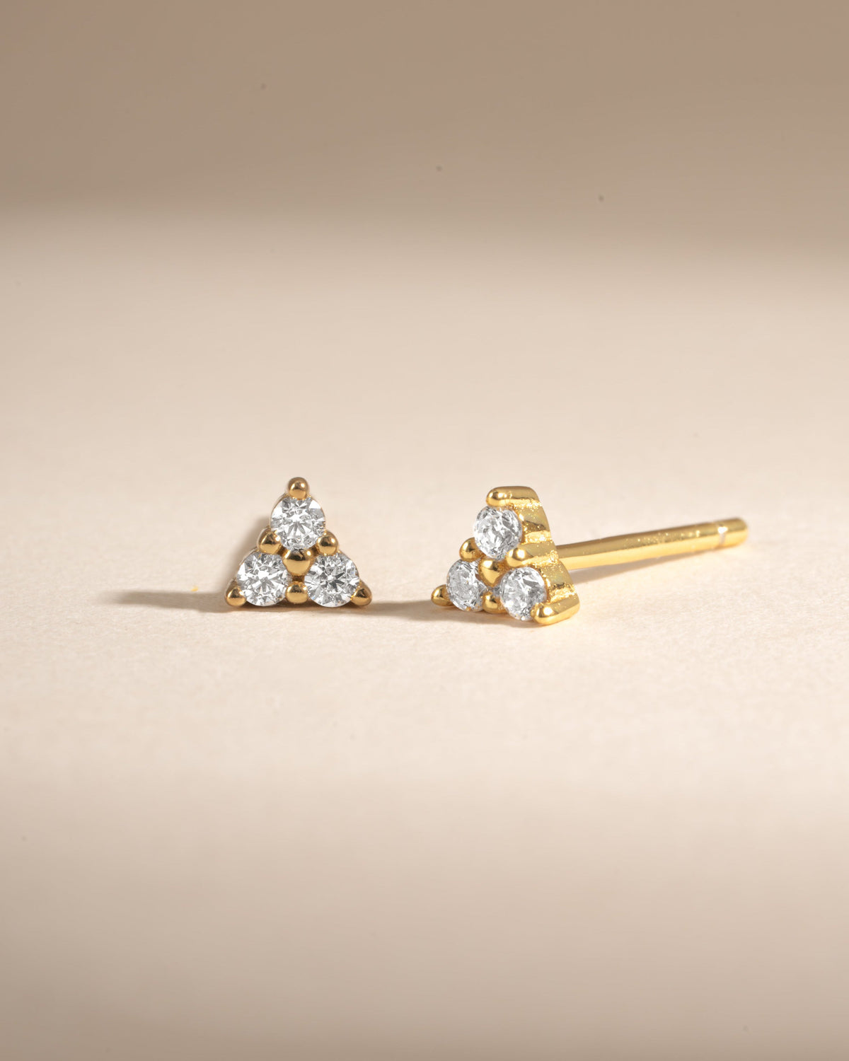 Tiny CZ 3 Stone Studs