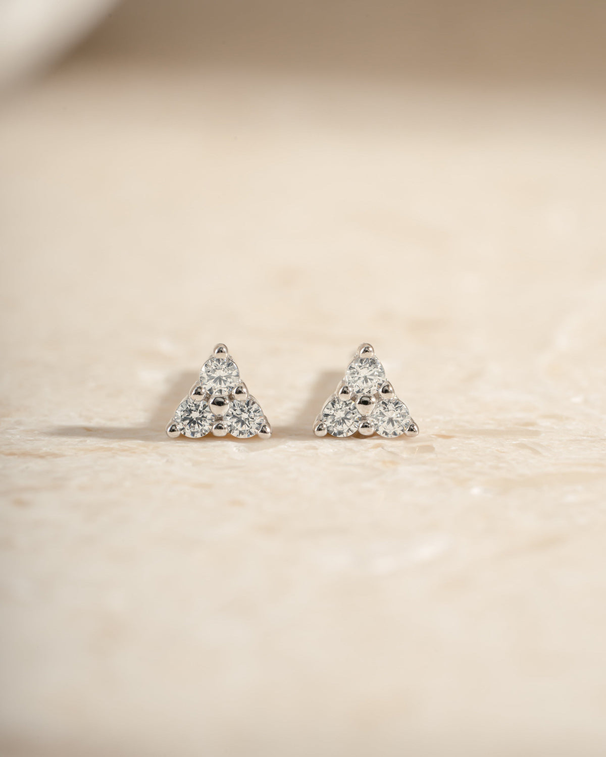 Tiny CZ 3 Stone Studs