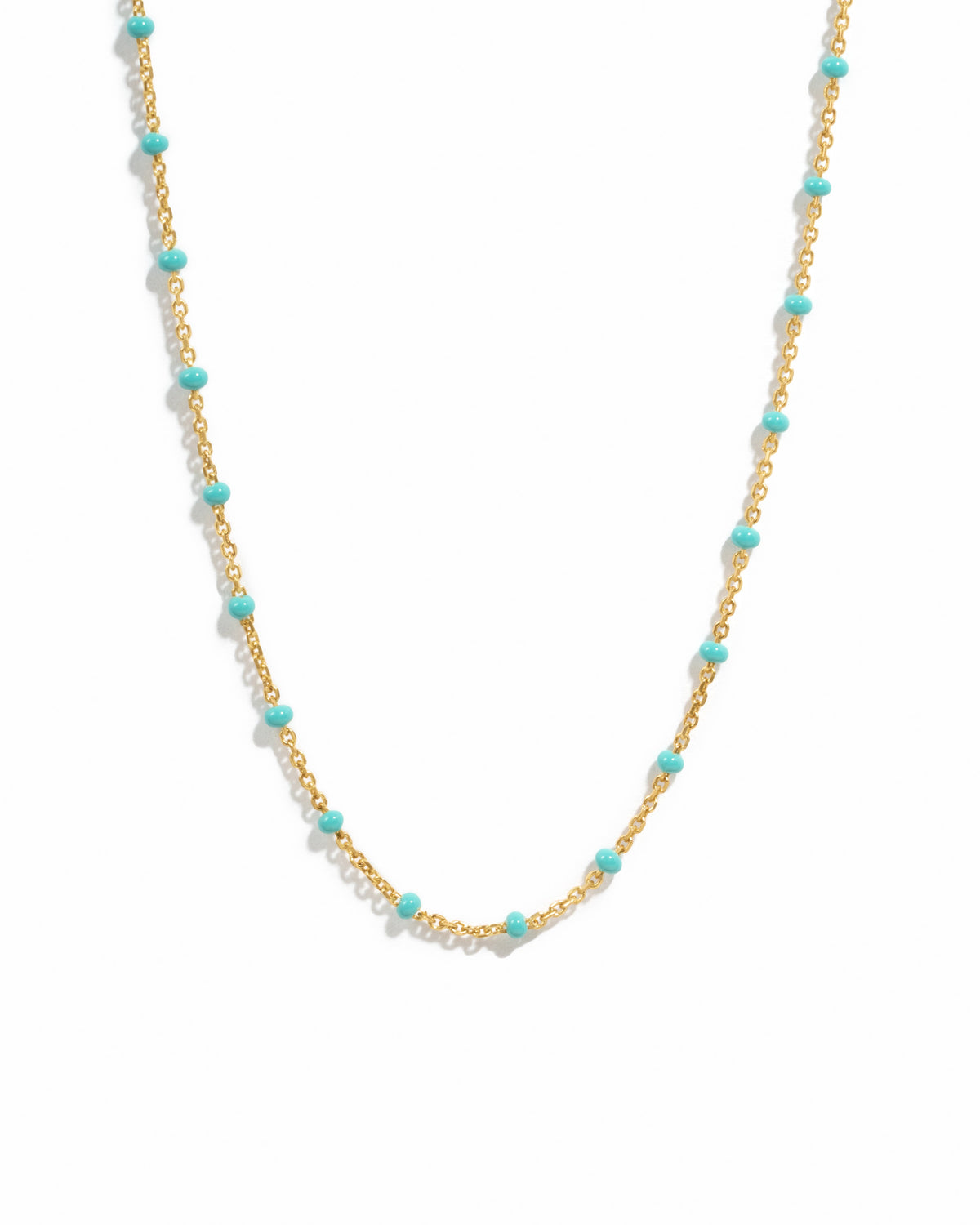 Turquoise Enamel Beaded Necklace