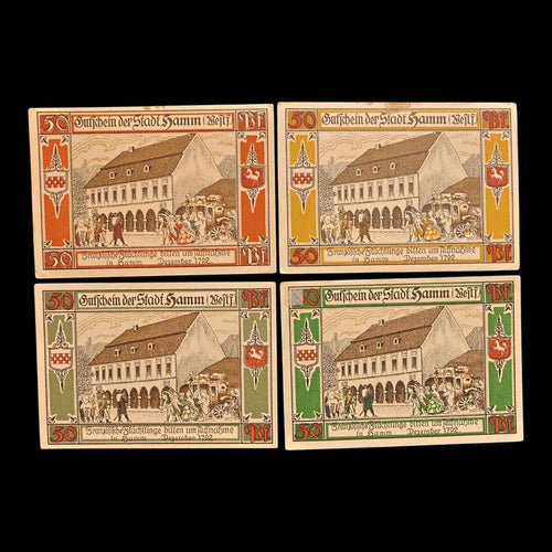 Weimar Germany, City of Hamm, Lot of Four Notgeld Notes - 1921 CE - Weimar Republic