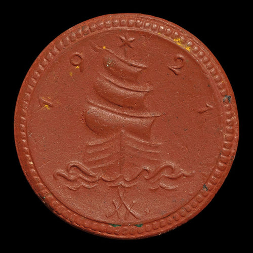 Weimar Germany, Saxony, Porcelain 1 Mark Notgeld (Emergency Money) - 1920 to 1921 CE - Weimar Republic