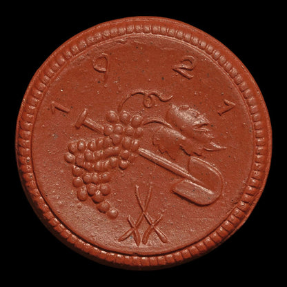 Weimar Germany, Saxony, Porcelain 50 Pfennigs Notgeld (Emergency Money) - 1920 to 1921 CE - Weimar Republic