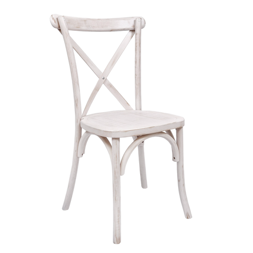 White Wash Crossback Dining Chair