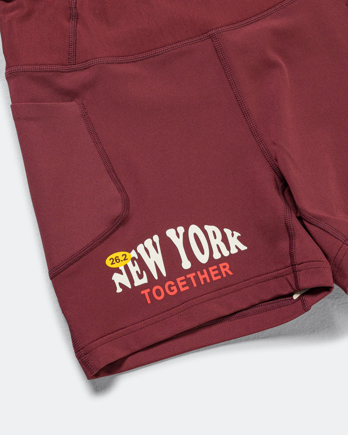 Womens Adizero NYC Short Tights - Shadow Red