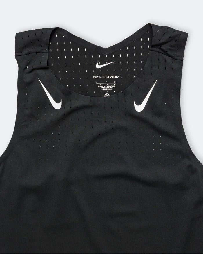 Womens Dri-FIT ADV AeroSwift Running Singlet - Black/White