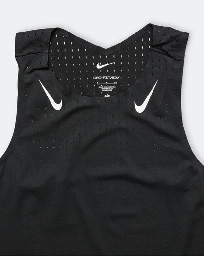 Womens Dri-FIT ADV AeroSwift Running Singlet - Black/White