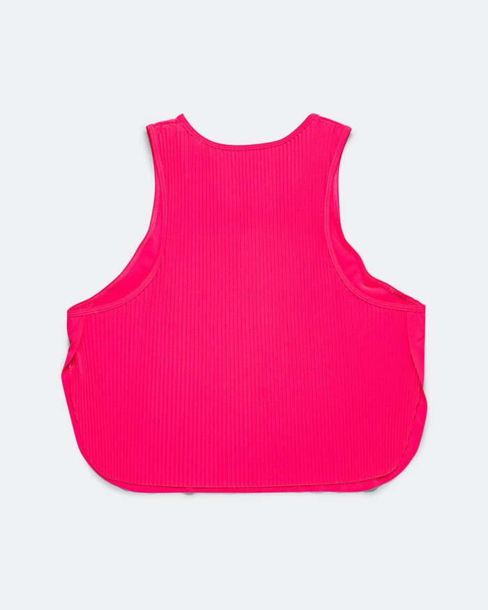 Womens Dri-FIT ADV Cropped Running Tank Top - Hyper Pink/Black