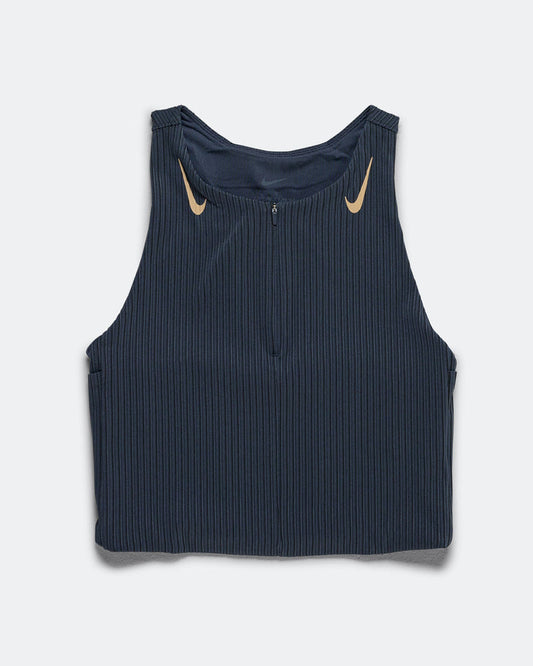 Womens Dri-FIT ADV Cropped Running Tank Top - Thunder Blue/Linen