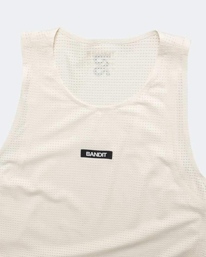 Womens GeoMesh Race Singlet - Cream