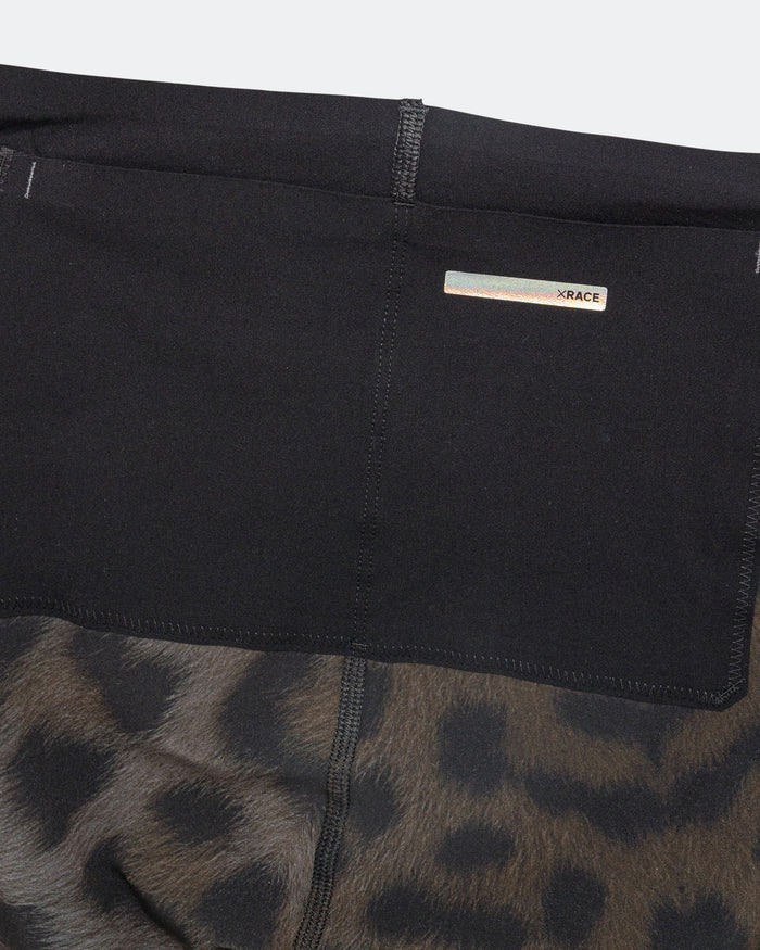 Womens Marathon Speed Shorts - Leopard Print