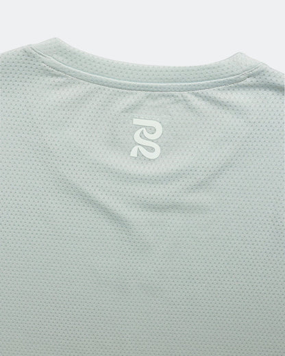 Womens Micromesh Cropped Run Tee - Mist