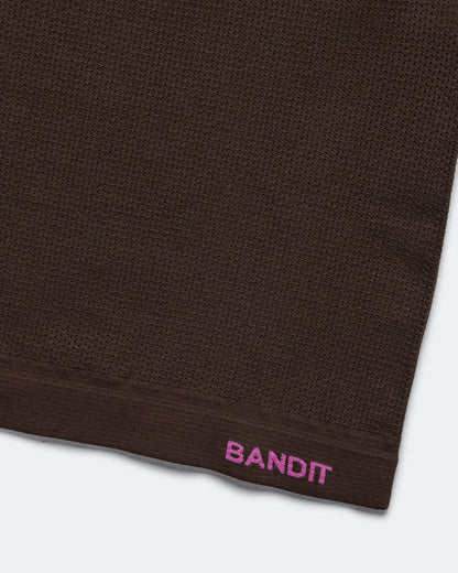 Womens StretchKnit Pop Stitch Run Tank - Espresso