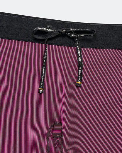 Womens Striped Cadence 5in Compression Shorts - Espresso/Azalea