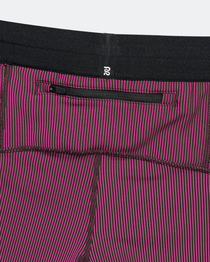 Womens Striped Cadence 5in Compression Shorts - Espresso/Azalea