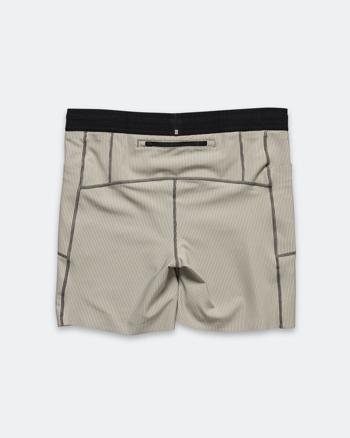 Womens Striped Cadence 5in Compression Shorts - Plaster/Slate