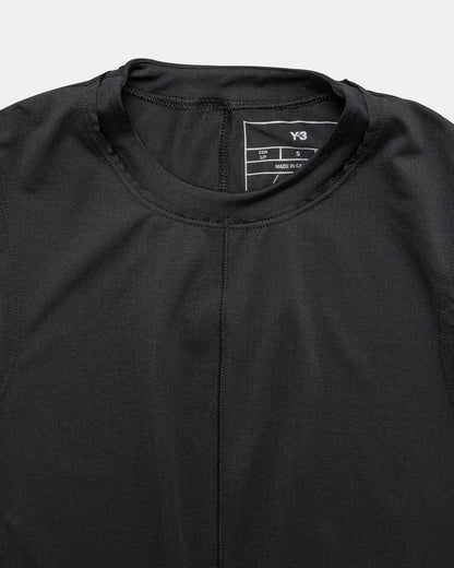 Womens Y-3 Running Cropped Tank Top - Black