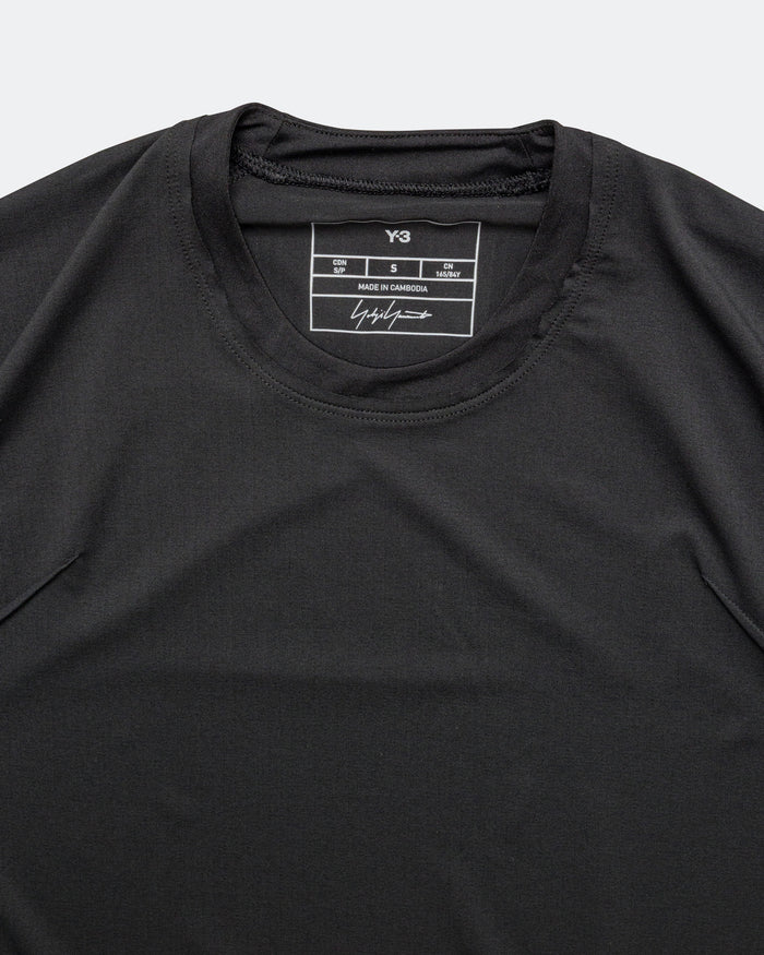 Womens Y-3 Running Short Sleeve Tee - Black