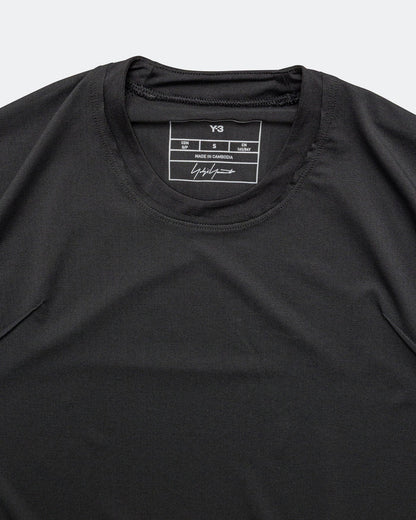Womens Y-3 Running Short Sleeve Tee - Black