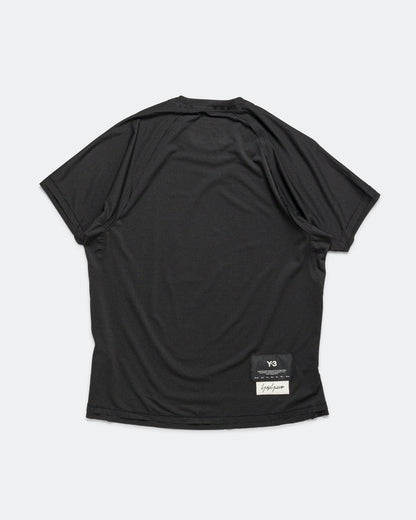 Womens Y-3 Running Short Sleeve Tee - Black