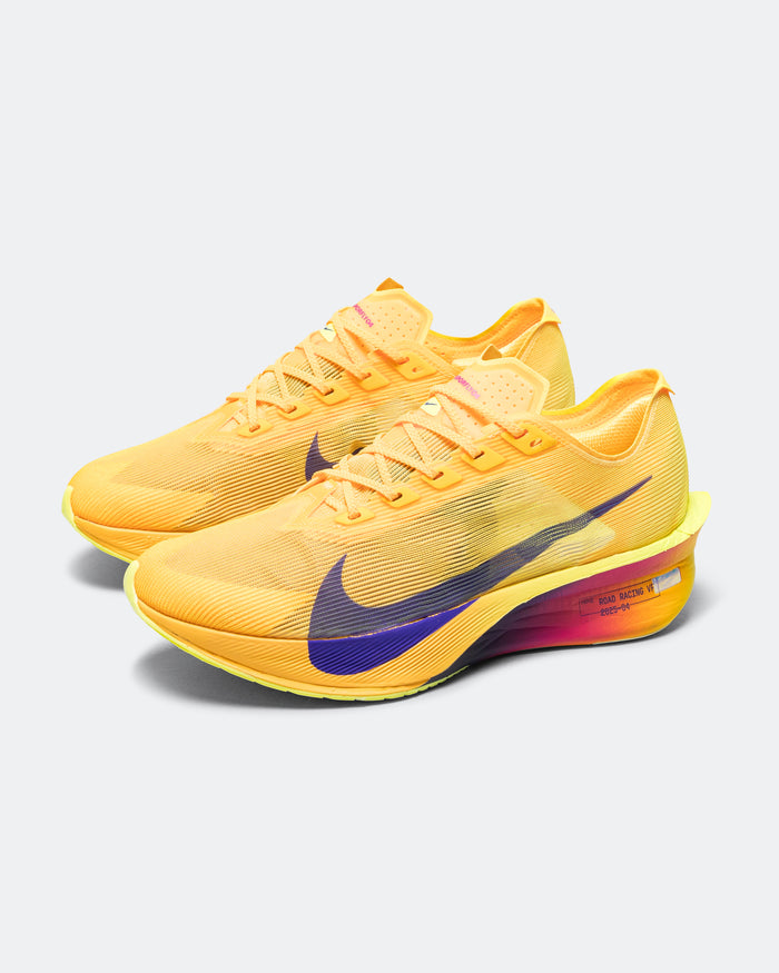 Womens ZoomX Vaporfly Next% 4 - Citron Pulse/Indigo Burst-Laser Orange