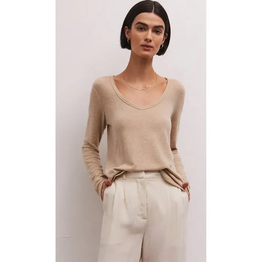 Z Supply Women's Laylow Marled Long Sleeve Top