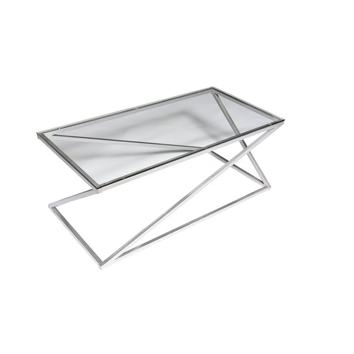 Zenon Silver Glass Top Coffee Table
