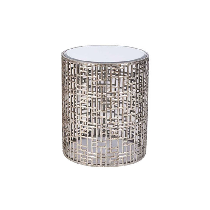 Zoey Silver with Mirror Top Medium Side Table