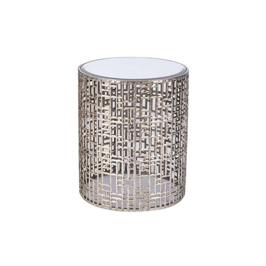 Zoey Silver with Mirror Top Medium Side Table